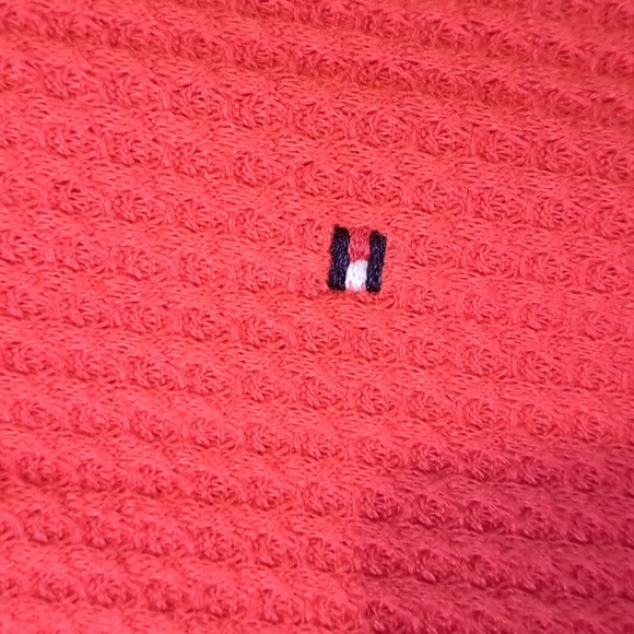 Tommy Hilfiger waffle knit tie-hem buttoned cardigan sweater top - Picture 6 of 11